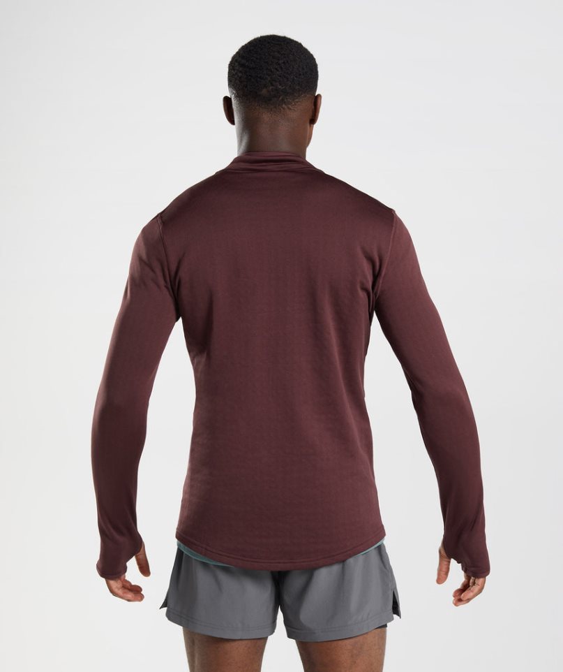 Men's Gymshark Sport 1/4 Zip Sweatshirts Burgundy | CA 60A83D